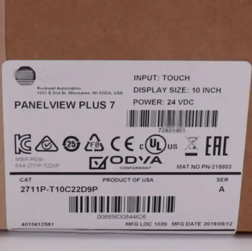 Allen-Bradley 2711P-T10C22D9P Panelview Plus 7 Graphic Terminal 2711Pt10C22D9P/A