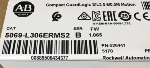 Factory Sealed Allen Bradley 5069-L306Erms2 B Guardlogix 5380 Safety Controller