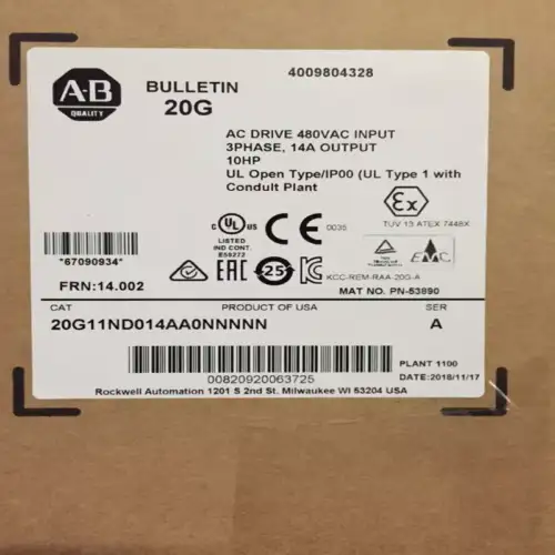 New Allen-Bradley 20G11Nd014Aa0Nnnnn Genuine Inverter 20G11Nd014Aa0Nnnnn
