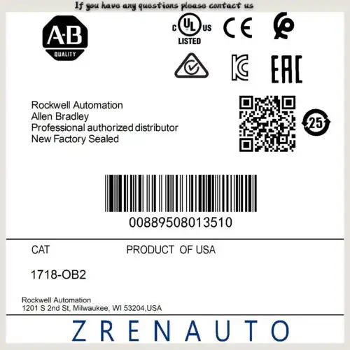 1718-Ob2 Allen Bradley Ex I/O 2 Point Digital Output 23V #Zypl