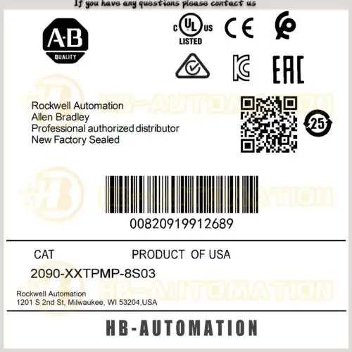 2090-Xxtpmp-8S03 Allen Bradley Mp-Series 3 M Length Power Cable #Zypl