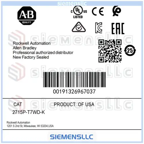 2715P-T7Wd-K Ab Panelview 5510 Graphic Terminal Cc Spot Goods #Pl