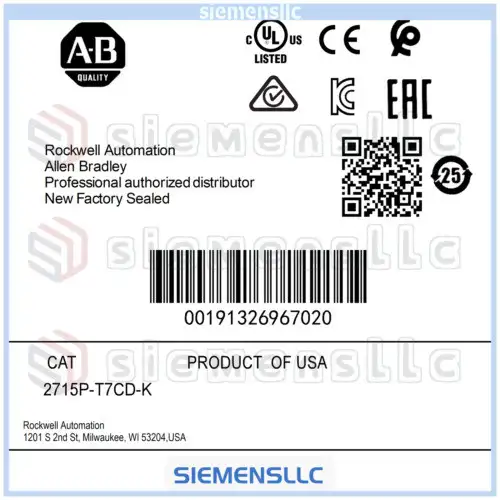 2715P-T7Cd-K Ab Panelview 5510 Graphic Terminal Cc Spot Goods #Pl
