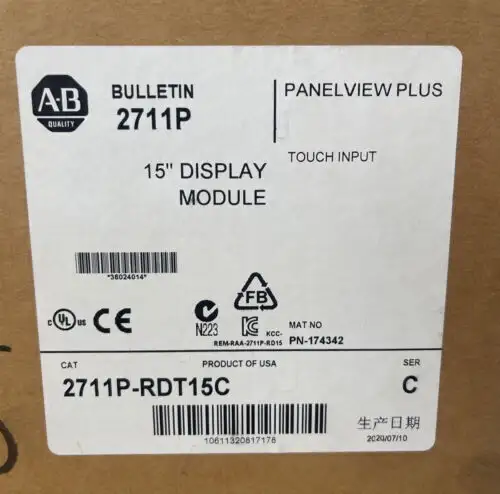 Allen Bradley Display Module 2711P-Rdt15C / C Hmi Panelview Plus 1500 Touch