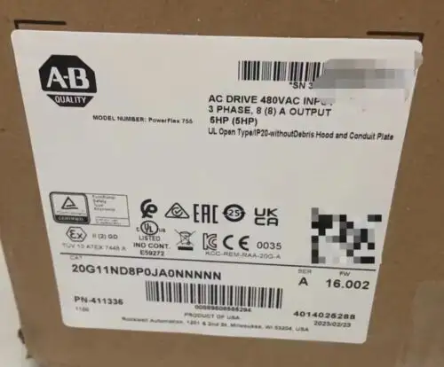 Sealed Allen-Bradley 20G11Nd8P0Ja0Nnnnn Powerflex Air Cooled 755Ac Drive