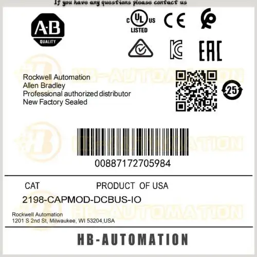 2198-Capmod-Dcbus-Io Allen Bradley Kinetix 5700 Capacitor Extension Module #Zypl