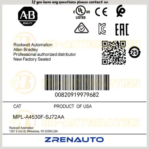 Mpl-A4530F-Sj72Aa Allen Bradley Mp-Series Mpl 240V Ac Rotary Servo Motor #Cgpl