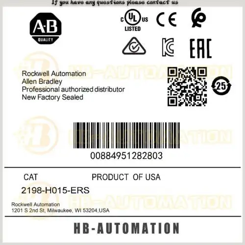 2198-H015-Ers Allen Bradley Kinetix 5500 12.5 Amp Servo Drive #Zypl