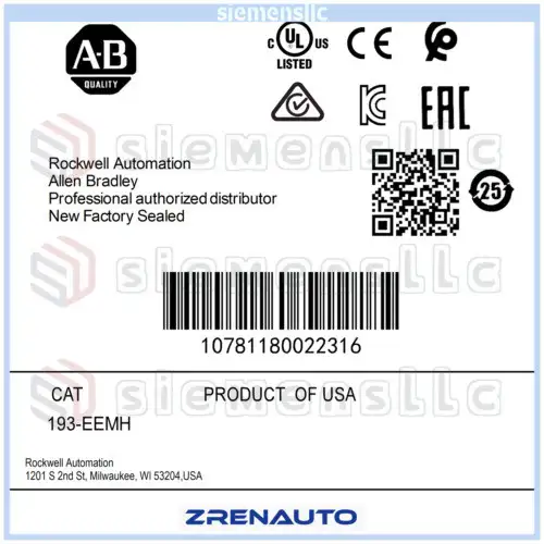 193-Eemh Ab E1 Plus 120-600 A Overload Relay Spot Goods #Pl