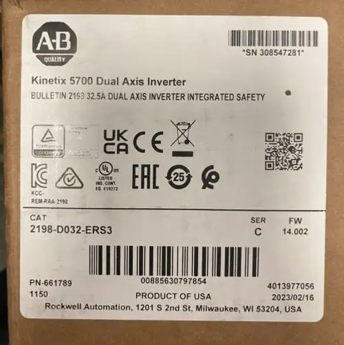 Allen Bradley 2198-D032-Ers3 Kinetix 5700 Dual Axis Module