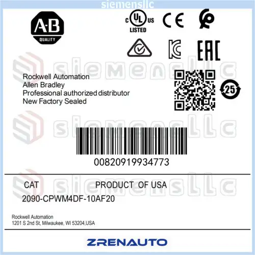2090-Cpwm4Df-10Af20 Allen Bradley Mp-Series 20 M Length Power Cable #Pl