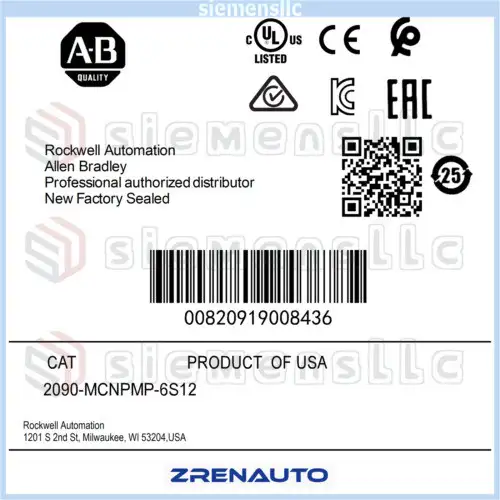 2090-Mcnpmp-6S12 Allen Bradley Mp-Series 12 M Length Power Cable #Pl