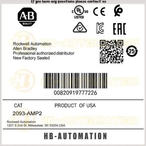 2093-Amp2 Allen Bradley Kinetix 2000 Axis Module #Zypl