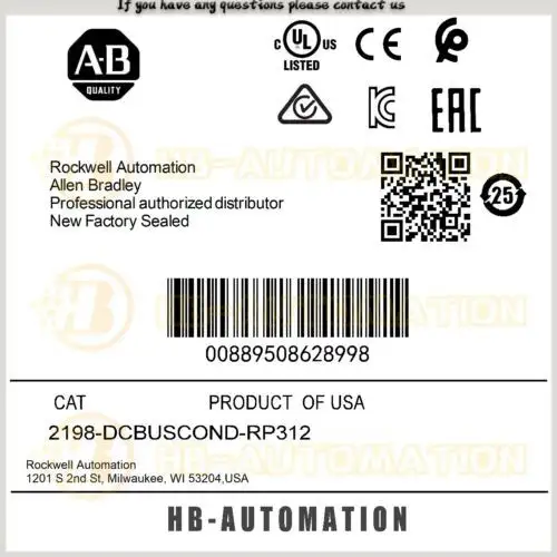 2198-Dcbuscond-Rp312 Allen Bradley Kinetix 5700 Dc Bus Conditioner Module #Zypl