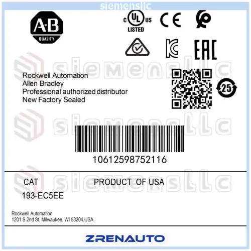 193-Ec5Ee Ab E3 Plus 18-90 A Overload Relay Spot Goods #Pl
