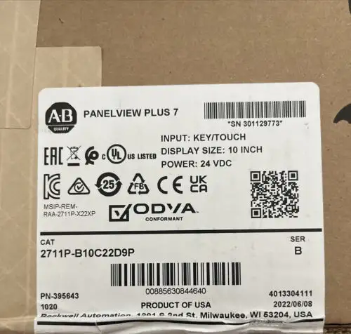 Allen Bradley 2711P-B10C22D9P Panelview Plus 7 Terminal 2711Pb10C22D9P