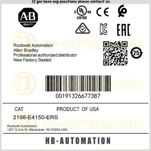 2198-E4150-Ers Allen Bradley Kinetix 5100 400V Class Servo Drive #Zypl