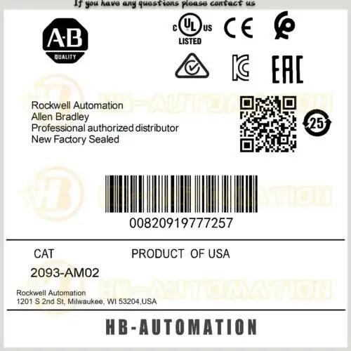 2093-Am02 Allen Bradley Kinetix 2000 Axis Module #Zypl