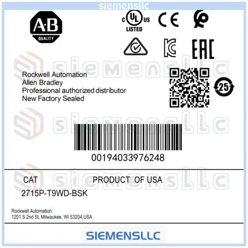 2715P-T9Wd-Bsk Ab Panelview 5510 Graphic Terminal Ss Spot Goods #Pl