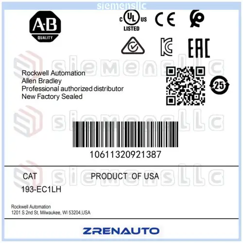 193-Ec1Lh Ab E3 172-860 A Overload Relay Spot Goods #Pl