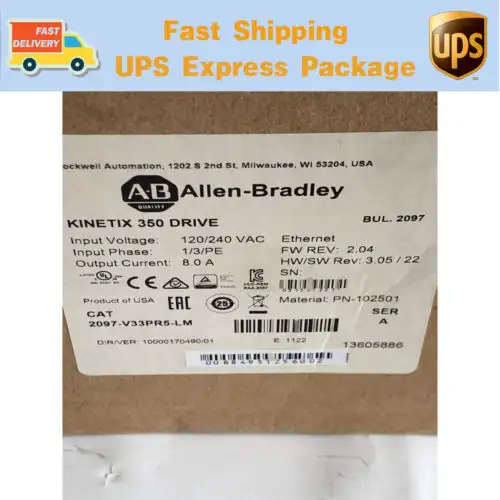 Ab 2097-V33Pr5-Lm Ab Kinetix 350 2.0Kw Servo Drive ping 2097V33Pr5Lm