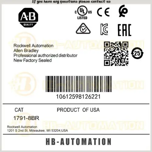 1791-8Br Allen Bradley Block I/O 24V Dc 16 Point Module #Zypl