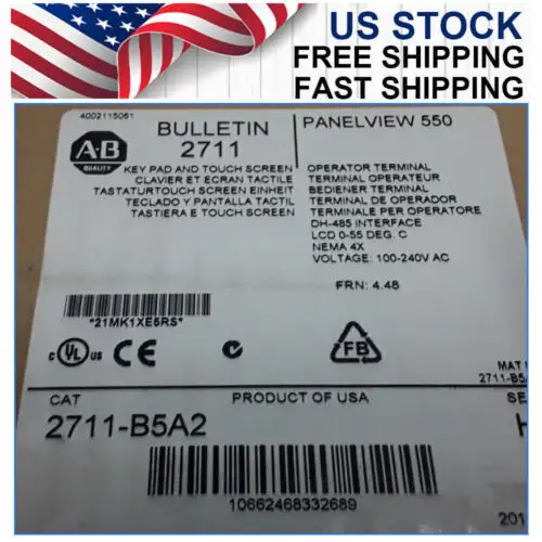 2 Pcs Allen-Bradley 2711-B5A2 Operator Interface Bulletin 2711 Panelview 550