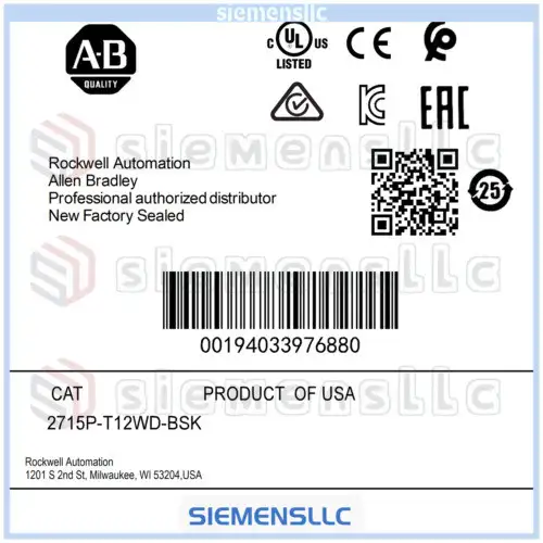 2715P-T12Wd-Bsk Ab Panelview 5510 Graphic Terminal Ss Spot Goods #Pl