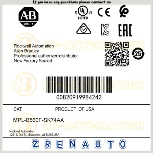 Mpl-B560F-Sk74Aa Allen Bradley Mp-Series Mpl 480V Ac Rotary Servo Motor #Cgpl
