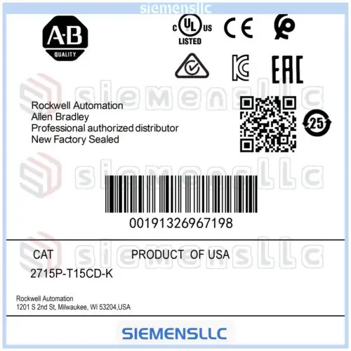 2715P-T15Cd-K Ab Panelview 5510 Graphic Terminal Cc Spot Goods #Pl