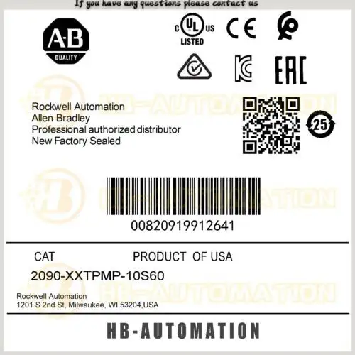 2090-Xxtpmp-10S60 Allen Bradley Mp-Series 60 M Length Power Cable #Zypl