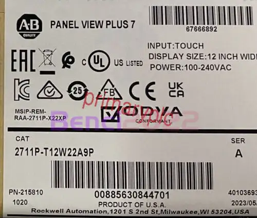 ??allen-Bradley 2711P-T12W22A9P/A ?????? ??? 7 ???????? ????-