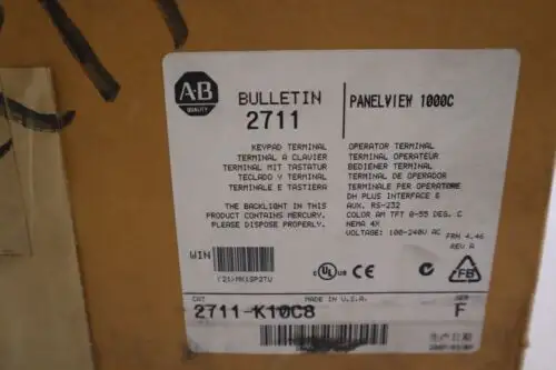 New Allen Bradley 2711-K10C8/F Operator Interface Panelview 1000 10.4 Inch #5136