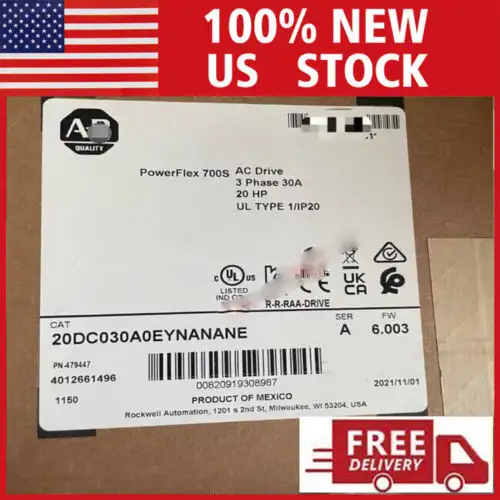 Powerflex 700S Brand Allen Bradley 20Dc030A0Eynanane Expedited ping Us