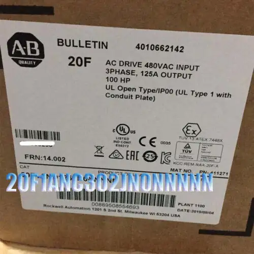 New Factory Sealed Allen-Bradley 20F1Anc302Jn0Nnnnn 753 Ac Drive Air Cooled