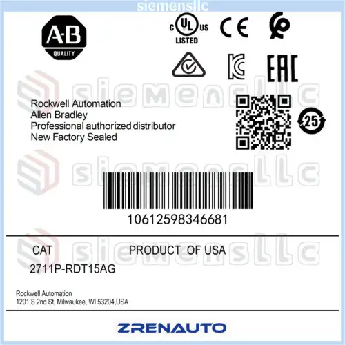 2711P-Rdt15Ag Allen Bradley Panelview Plus Display Module Spot Goods #Pl