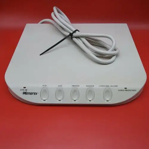 Memorex Vintage Surge Suppressor 5 Outlet Power Taps Transient Voltage Pt-014M