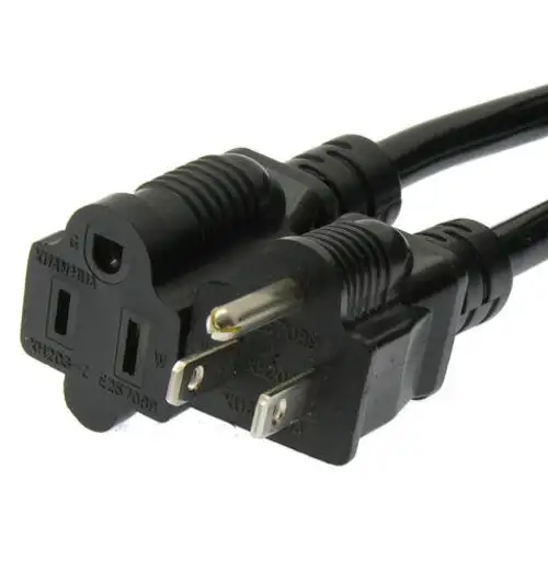 2 X1Ft 16Awg Cavo di prolunga corto 13A 125V Nema 5-15R 3 poli nero