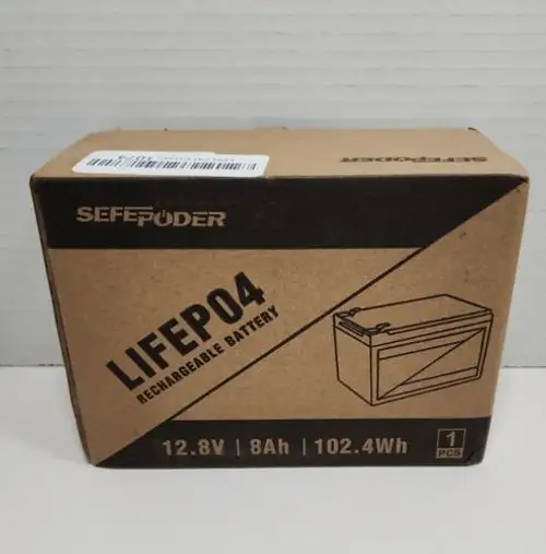 Sefepoder Lifep04 Rechargeable Battery 12.8V / 8Ah / 102Whz -