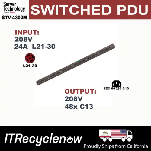 New Server Technology Switched Pdu Power Distribution Unit L21-30 208V 48X C13