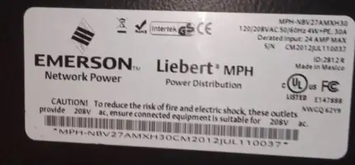 Liebert Mph-Nbv27Amxh30 27-Outlets 8.6Kw Pdu
