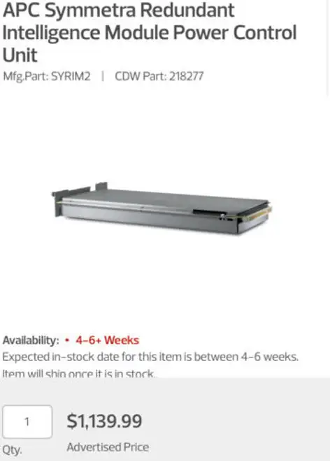 Apc Syrim2 Reduntant Intelligence Module