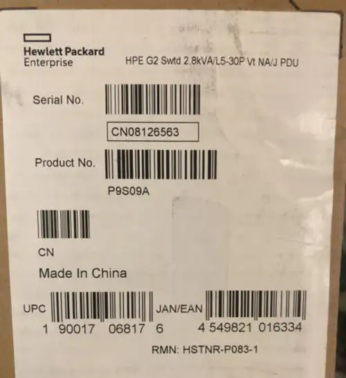 Hpe G2 Switched 2.8Kva L5-30P Input 18X 5-20P 24A 100-120V Usa Canada Japan Pdu