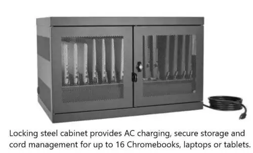 Tripp Lite 16-Port Ac Charging Sync Station Cart Chromebook Laptop Tablet