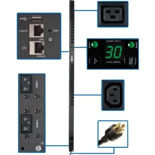 Tripp Lite Pdu Monitored 20 C13 4 C19 Taa 5/5.8Kw Lx Platform 0Urm 208/240V