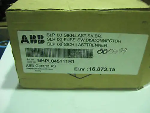 Abb F -Disconnect Slpoo Cat# Nhpl045111R1 160 Amp 500 Volt 3 Pole 3 Phase