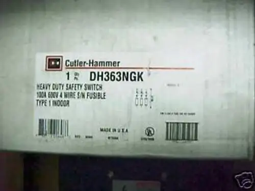 ... Cutler-Hammer 100A Dh363Ngk Hd Safety Switch .. Ds-40