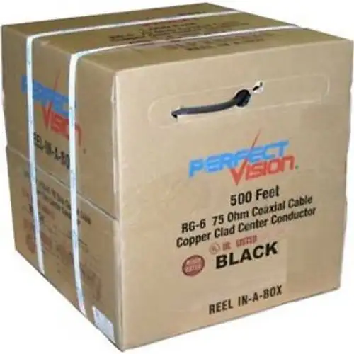 Perfect Vision 500FT of RG-6 CATV FT4 18AWG CMG ROG0S6D6OVG-B-HIB