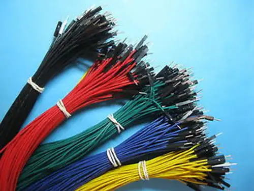 1000 Pcs Jumper Wire Pitch 2.54Mm 1 Pin 1P-1P 26Awg Male To Male 5 Color 30Cm