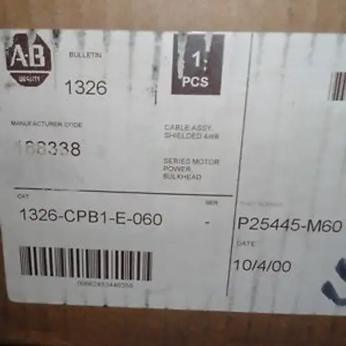 Allen Bradley Motor Power Cable 1326-Cpb1-E-060